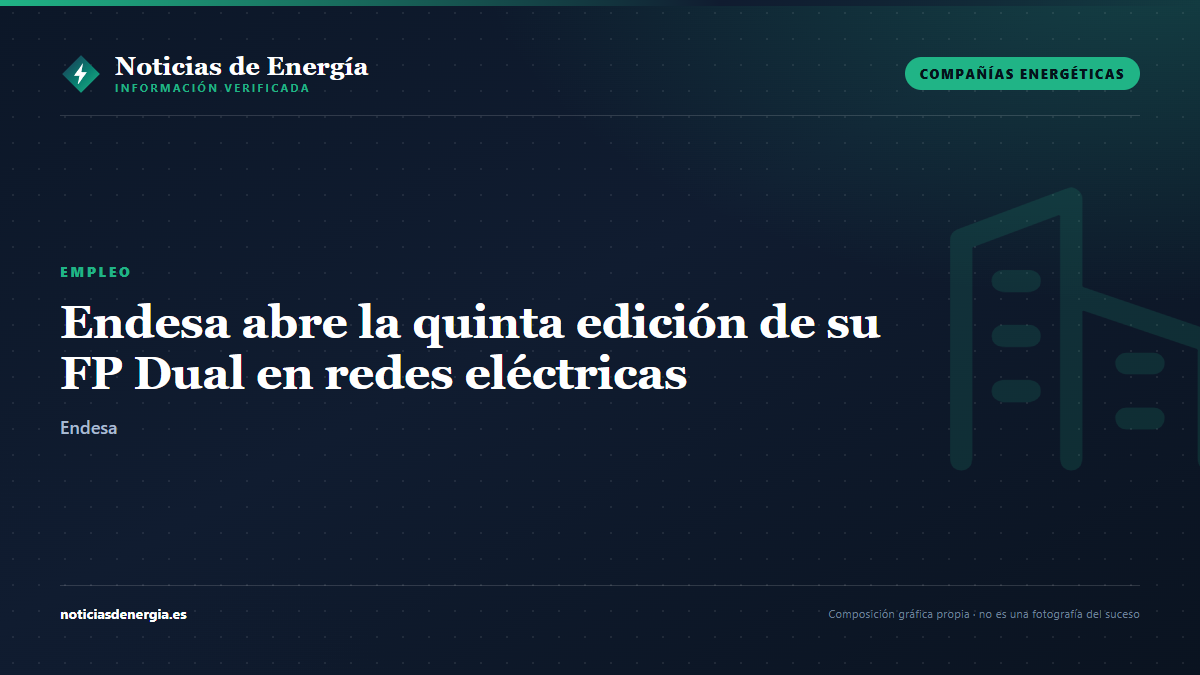Ilustración editorial: Endesa abre la quinta edición de su FP Dual en redes eléctricas: el 80% de la última promoción recibió oferta de empleo