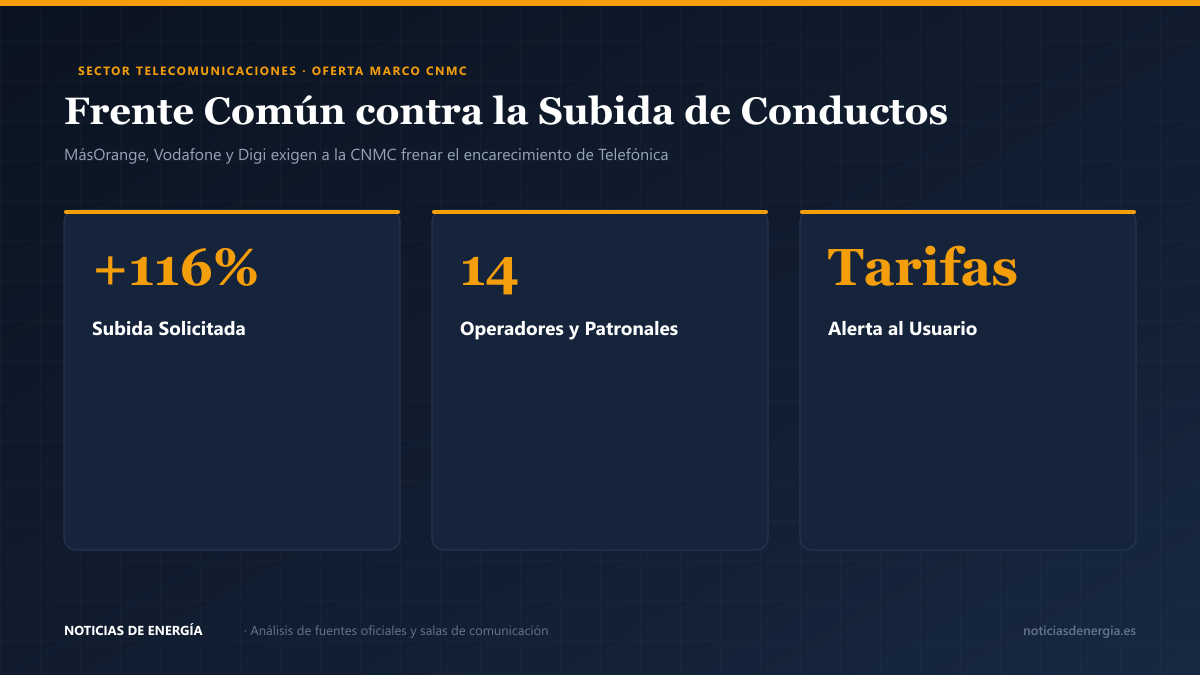 Infografía técnica: Impacto de la subida de tarifas de la oferta MARCo solicitada por Telefónica