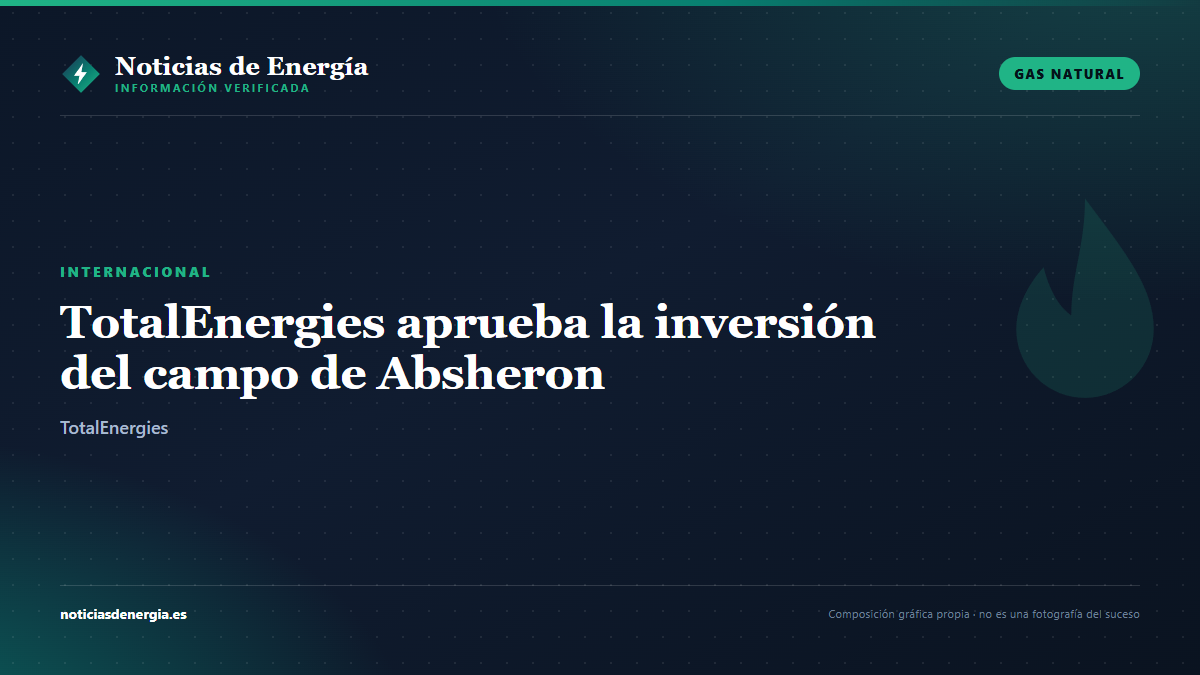 Ilustración editorial: TotalEnergies aprueba la inversión del campo de gas de Absheron, con unos 140.000 millones de m³ de reservas